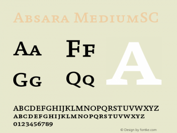 Absara MediumSC Version 004.460 Font Sample