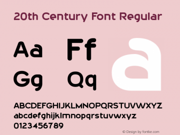 20th Century Font Regular 3.00 Font Sample