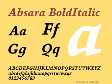 Absara BoldItalic Version 004.460图片样张