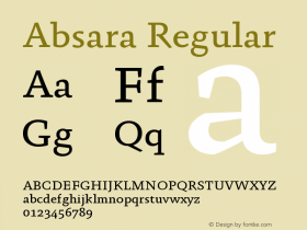 Absara Regular Version 004.460 Font Sample