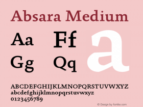 Absara Medium Version 004.460 Font Sample