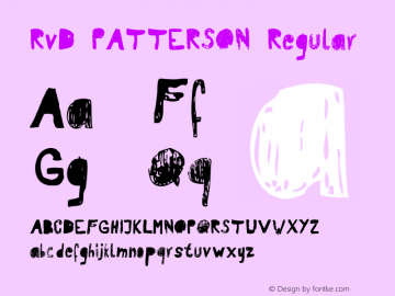 RvD_PATTERSON Regular Version 1.0 Font Sample