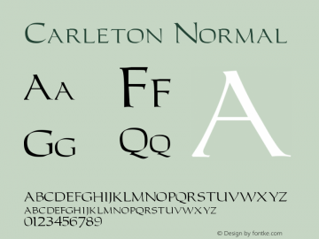 Carleton Normal Version 001.003 Font Sample