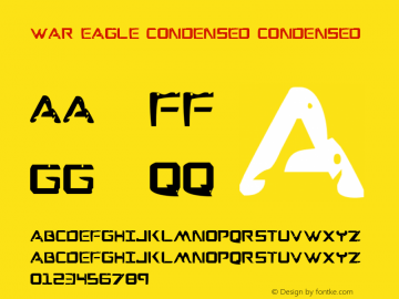War Eagle Condensed Condensed 001.000 Font Sample