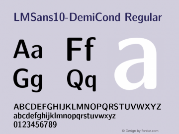 LMSans10-DemiCond Regular Version 1.010;PS 1.010;hotconv 1.0.49;makeotf.lib2.0.14853图片样张