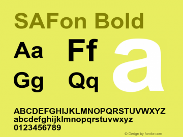 SAFon Bold Version 3.2 Font Sample
