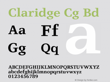 Claridge Cg Bd Version 001.001 Font Sample