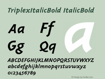 TriplexItalicBold ItalicBold Version 001.001图片样张