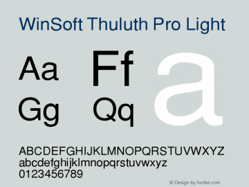 WinSoft Thuluth Pro Light Version 1.1; 2002 Font Sample