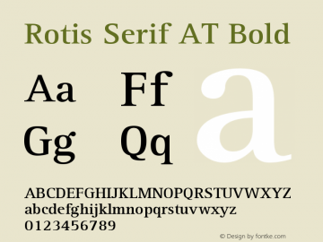 Rotis Serif AT Bold Version 1.0 Font Sample