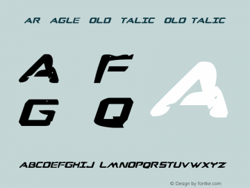 War Eagle Bold Italic BoldItalic Version 001.000 Font Sample