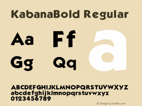 KabanaBold Regular Unknown Font Sample