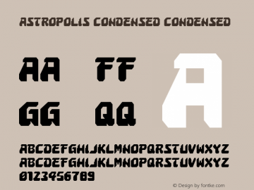 Astropolis Condensed Condensed 001.000 Font Sample
