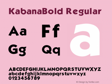 KabanaBold Regular Unknown Font Sample