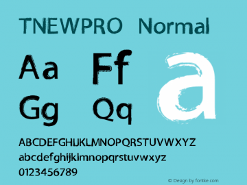 TNEWPRO Normal Macromedia Fontographer 4.1 27/03/2009 Font Sample