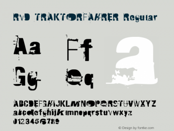 RvD_TRAKTORFAHRER Regular Version 1.00 March 23, 2009, initial release Font Sample