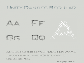 Unity Dances Regular 1.3 www.cumberlandgames.com Free For Private Use Font Sample