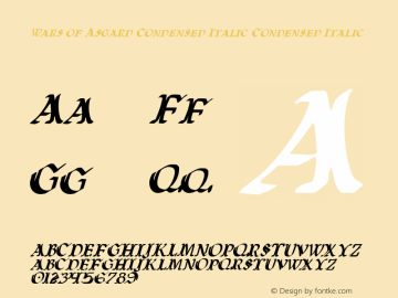 Wars of Asgard Condensed Italic Condensed Italic 1图片样张