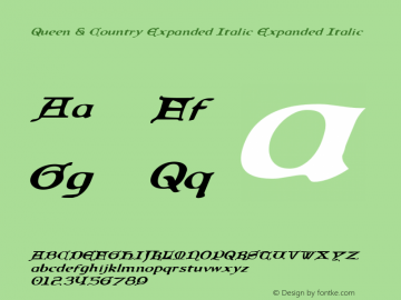 Queen & Country Expanded Italic Expanded Italic 1图片样张