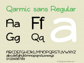 Qarmic sans Regular Qarmic sans Version 1.00; February 2009 initial release Font Sample