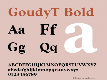 GoudyT Bold Version 001.005图片样张