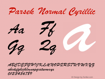 Parsek Normal Cyrillic 1.0 Thu Nov 25 21:19:28 1993 Font Sample