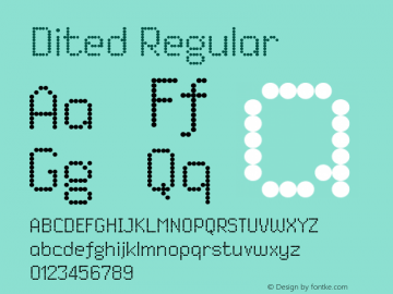 Dited Regular Version 1.000 2009 initial release Font Sample