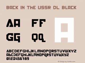 Back In The USSR DL Black Version 1.00 - April 25, 2009 Font Sample