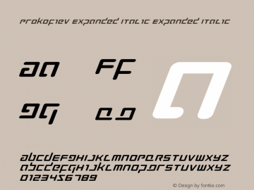 Prokofiev Expanded Italic Expanded Italic 001.000 Font Sample