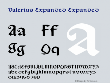 Valerius Expanded Expanded 001.000 Font Sample