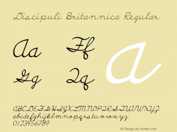 Discipuli Britannica Regular Version 0.001 2009 Font Sample