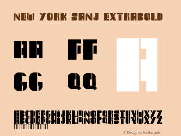 New York Sanj ExtraBold Fontographer 4.7 27/5/09 FG4M­0000002045 Font Sample