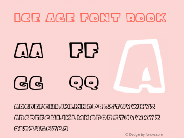 ice age font Book Version 1.00 May 9, 2009, in Font Sample