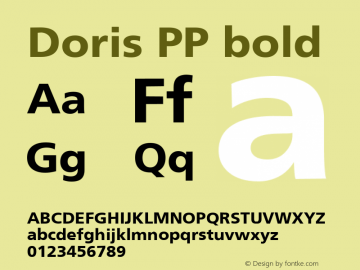 Doris PP bold 1.0 Font Sample