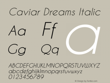 Caviar Dreams Italic Version 2.00 January 17, 2010图片样张