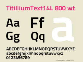 TitilliumText14L 800 wt Unknown Font Sample