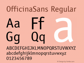 OfficinaSans Regular 1.0 Font Sample