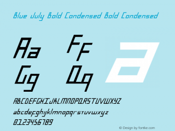 Blue July Bold Condensed Bold Condensed 001.000图片样张