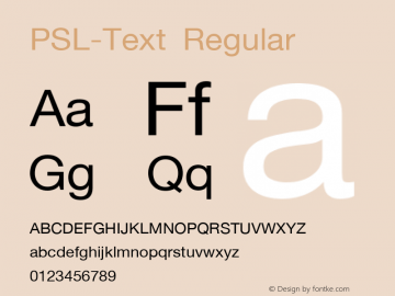 PSL-Text Regular Version 1.000 2006 initial release图片样张