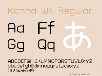 Kanna W4 Regular Version 1.00 Font Sample
