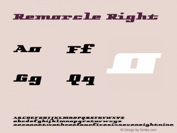 Remarcle Right Remarcle right  4/17/00 Font Sample