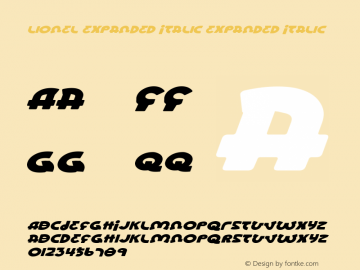 Lionel Expanded Italic Expanded Italic 001.000 Font Sample