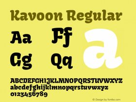 Kavoon Regular Version 1.002 Font Sample