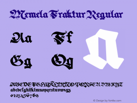 Memela Fraktur Regular Version 1.000 Font Sample
