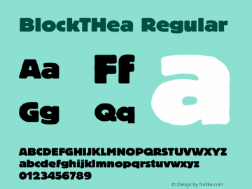 BlockTHea Regular Version 001.005 Font Sample