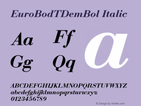 EuroBodTDemBol Italic Version 001.005图片样张