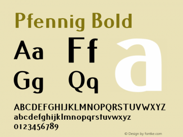 Pfennig Bold Version 20120410 ; ttfautohint (v0.8)图片样张