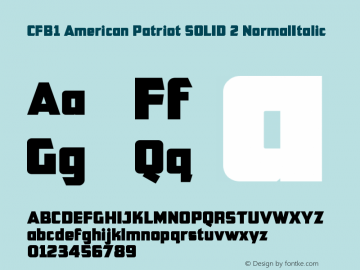 CFB1 American Patriot SOLID 2 NormalItalic Version 1.0图片样张