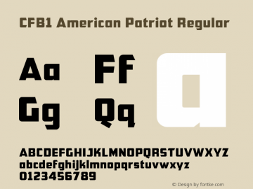 CFB1 American Patriot Regular Version 1.0 Font Sample