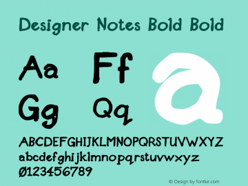 Designer Notes Bold Bold 001.000 Font Sample